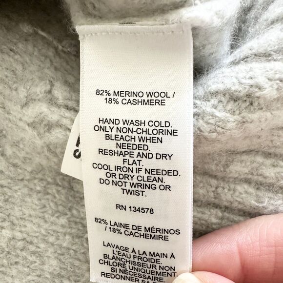 Vineyard Vines Cashmere Wool Sweater Size XXS Gray 1/4 Zip Mock Neck - Picture 6 of 11